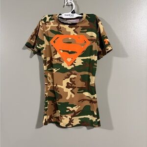 Under Armour Camo T-Shirt with Orange Superman Logo